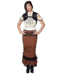 Black Steampunk Vest -Spirit Halloween 07467640 d