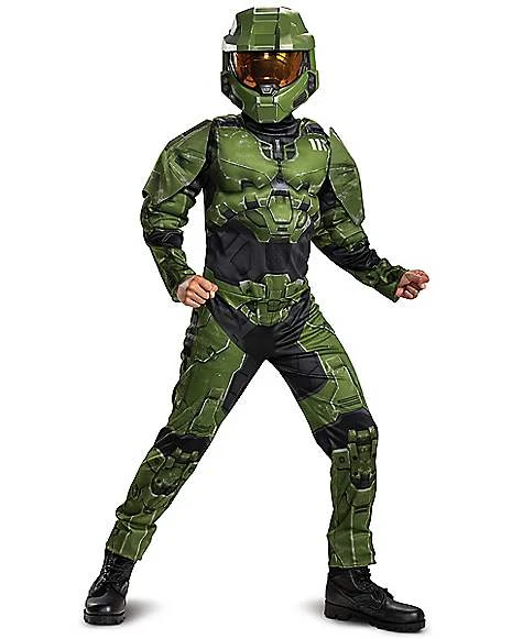 Kids Master Chief Muscle Costume - Halo Infinite 1 Kids Master Chief Muscle Costume - Halo Infinite